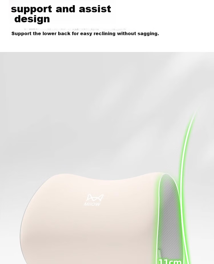 MiiOW Office Lumbar Support Cushion for Chair Backrest, Waist Pillow for Office Chair, Student and Pregnant Women Long Sitting Back Support Pad 6