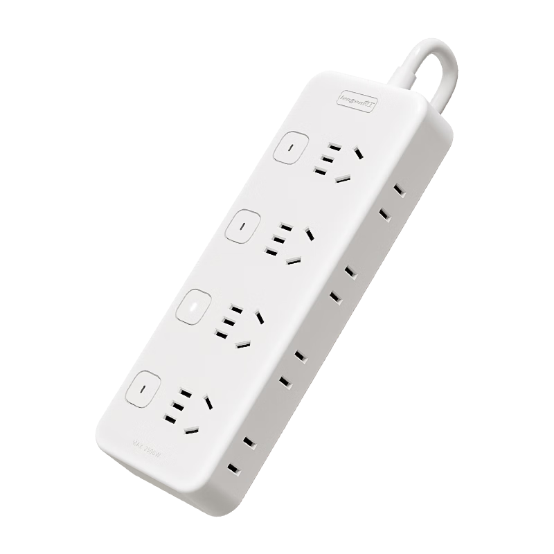 Lengon Safety Power Strip, 8 Outlets with Control Switch, Side Plug Holes, 1.8 Meters, Power Bar/Extension Cord/Power Strip/Board/Line Board/Docking Board for Dormitory, Home And Office Use, M344-1.8
