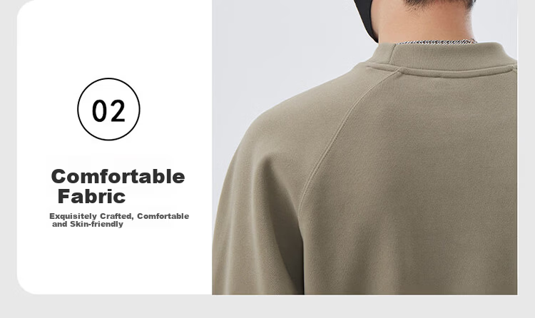 JEEP Men's Heavyweight Long Sleeve Sweatshirt Spring Autumn Loose Embroidered Base Shirt Earth Tone XL 9
