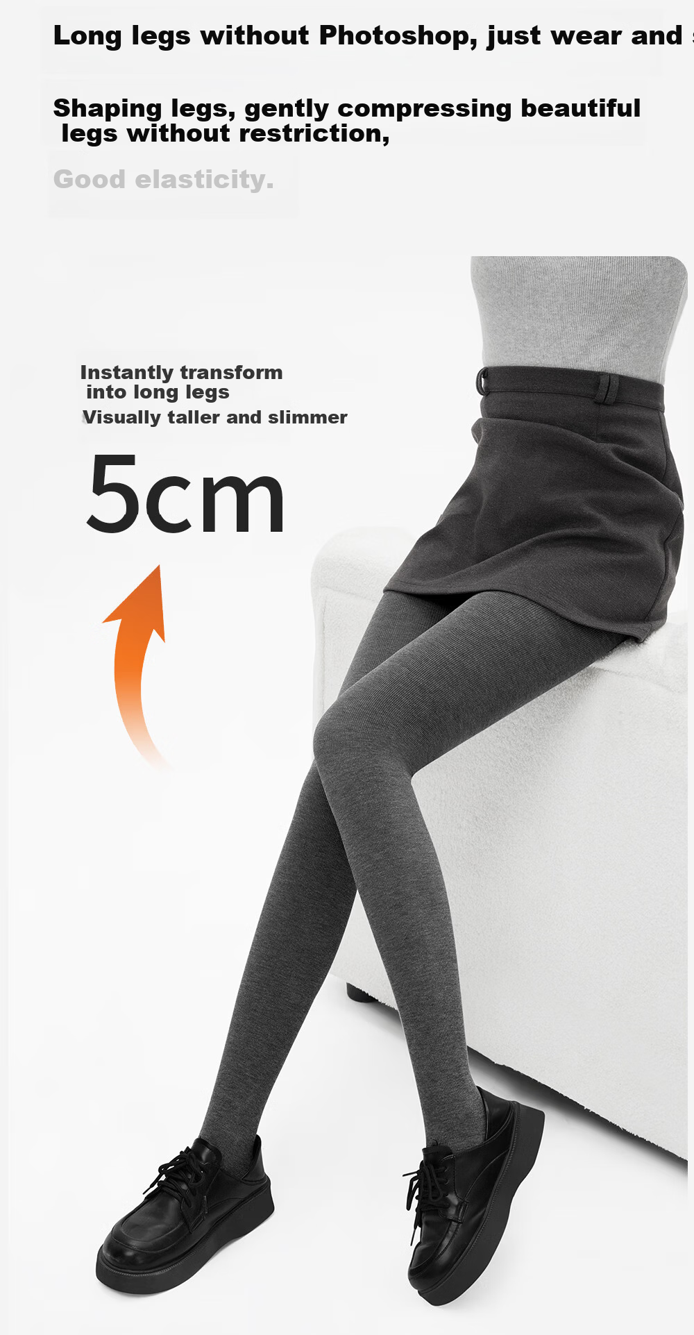 Caramella Vertical Stripe Thickened Warm Leggings for Women Autumn Winter Slimming Cotton Pants Black Footed 9