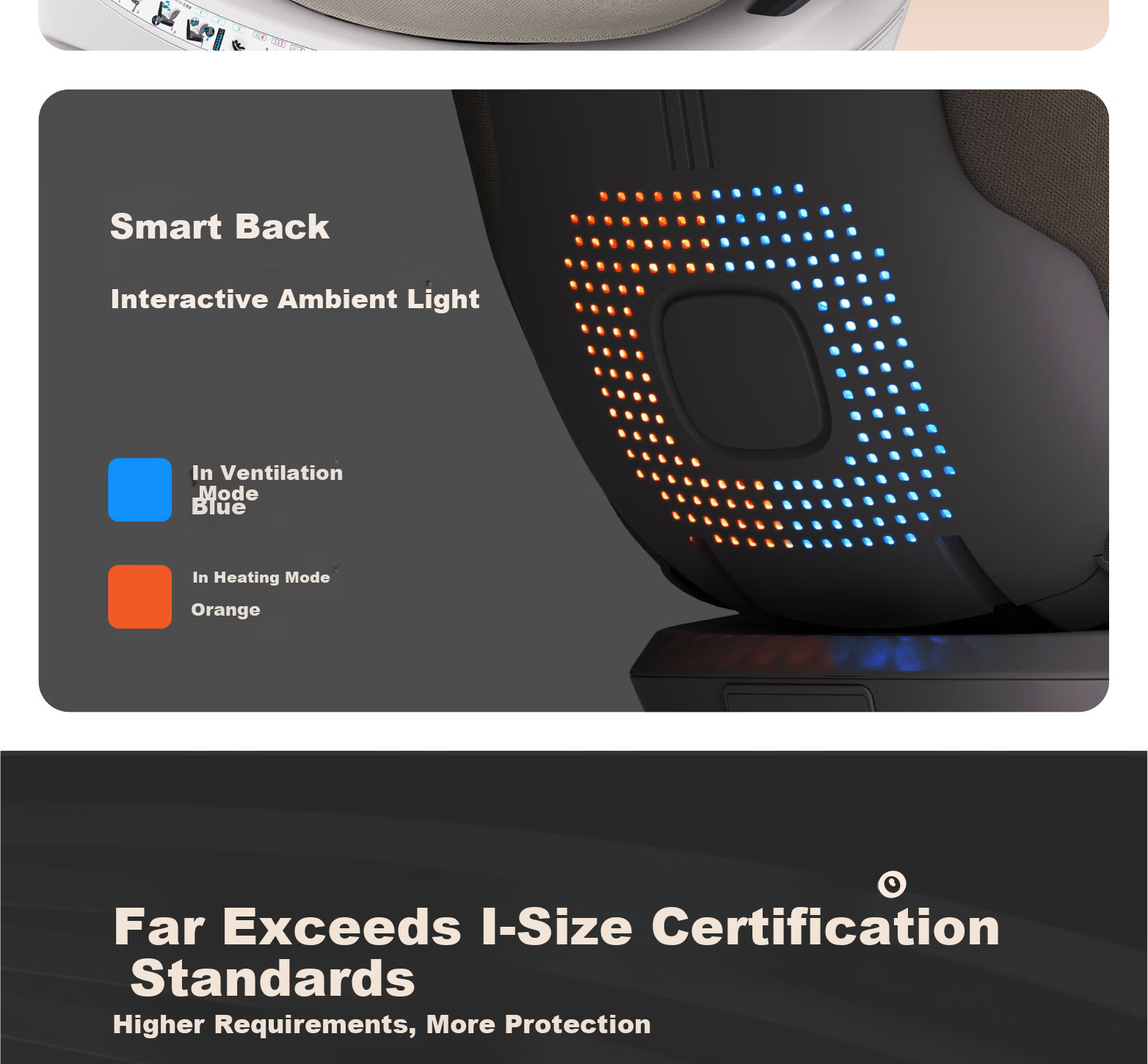 Chuyingbei Child Safety Car Seat for 0-7-12 Years Old Baby, Infant Car Seat with Recline, Smart Ventilation and Heating 15
