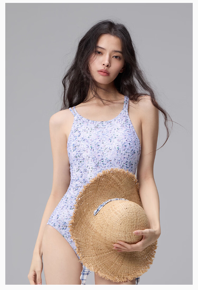 Keep Women's One-Piece Triangle Slim Fit Fashionable Hot Spring Swimming Suit 681 Moonlight White L 16