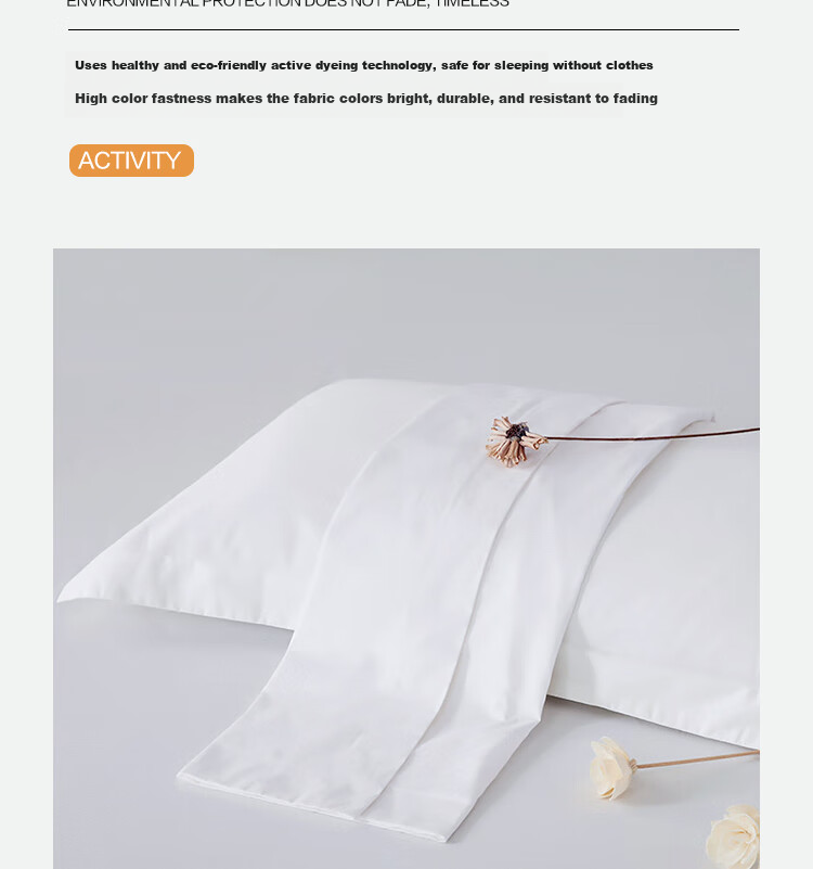 ZiiU White Four-Piece Bedding Set, 60-Count Pure Cotton Bedsheet And Duvet Cover, Light Luxury Satin Striped, Suitable for Hotels, Homestays, Corporate Procurement, 1.5-Meter Bed 5