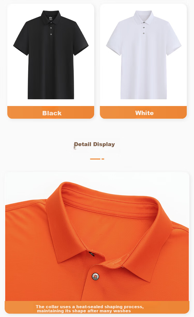 Xiahu Shijia Technology 200-Count Cool-Feel Short Sleeve Polo Shirt Summer Liquid Ammonia Mercerized Collar F079 18