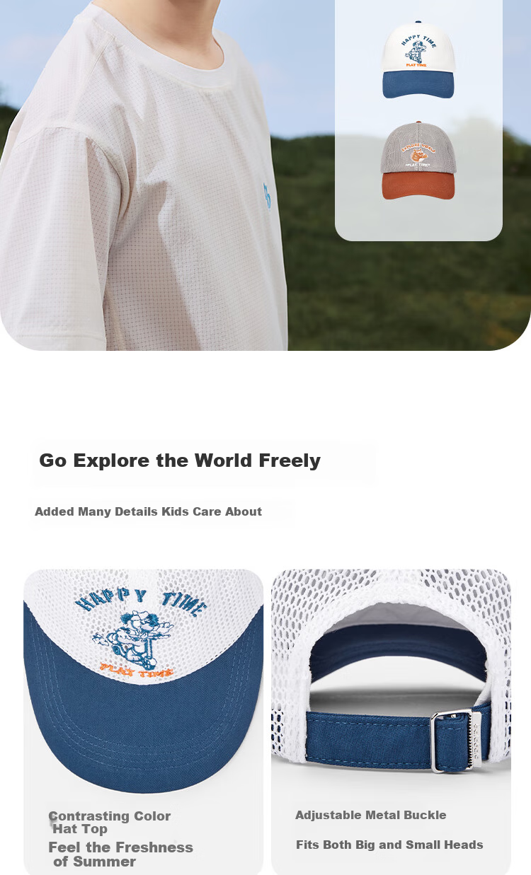 BALABALA Kids Baseball Cap Summer Boys Girls Sun Hat Embroidered Fashion Cute 208225160206 7