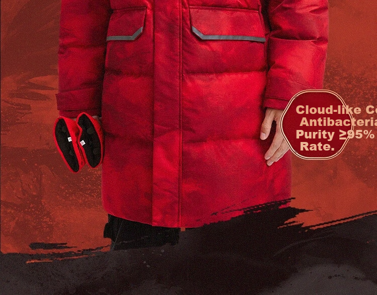 BOSIDENG Off-Season Extreme Cold Goose Down Jacket Unisex Winter Thickened Mid-Length Windproof New Year Red Coat 3