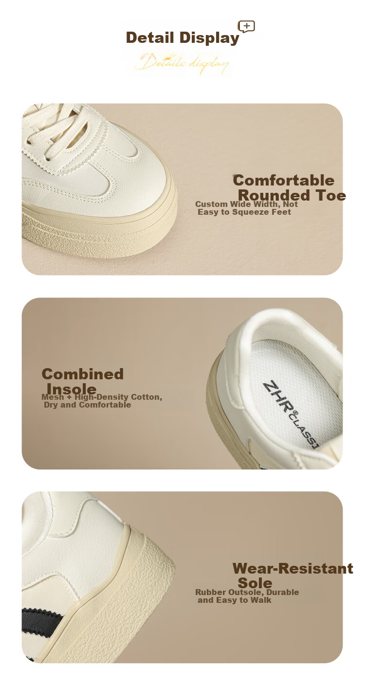 ZHR ZEZHE Summer Women's Mesh Lightweight Thick-Soled Breathable White Sneakers KS109E Beige Black Size 38 7