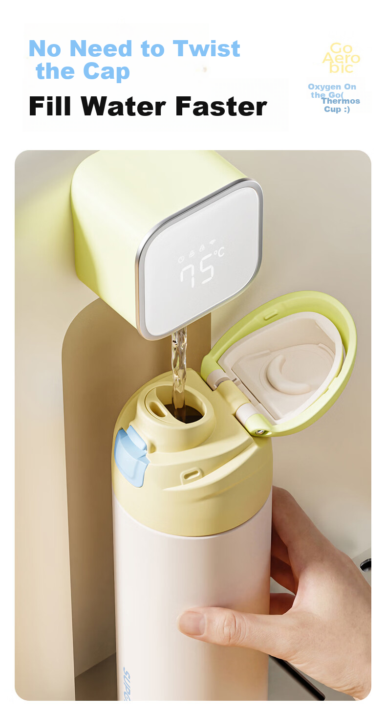 SUPOR Large Capacity 316L Stainless Steel Insulated Water Bottle Portable Straw Cup for Students 9