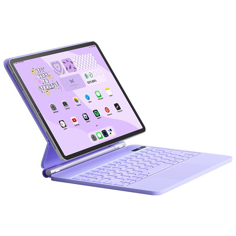 B.O.W Hangshi X55C Floating Magic Control Keyboard iPad Bluetooth Air 4/5 10.9-inch Tablet Case Pro 11-inch Protective Cover Magnetic Detachable Upgraded Digital Display Screen Compatible with Apple P
