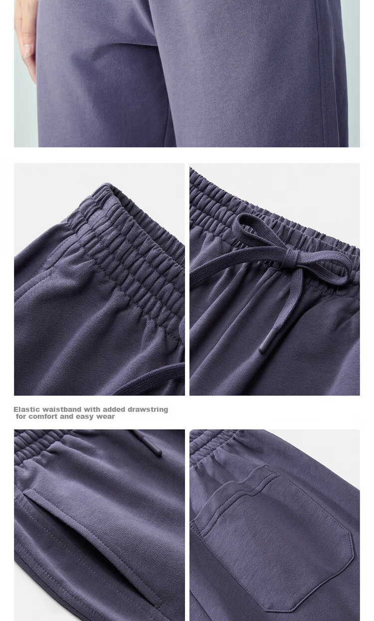 Giordano Women's Pants 2026 Summer New Pure Cotton Spliced Drawstring Elastic Waist Knit Sweatpants 13416244 9