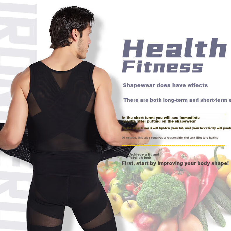 Langsha Men's Slimming Vest Ultra-Thin Abdomen Control Strong Chest Binder Invisible Body Shaper Tight Fit Slimming Top 33