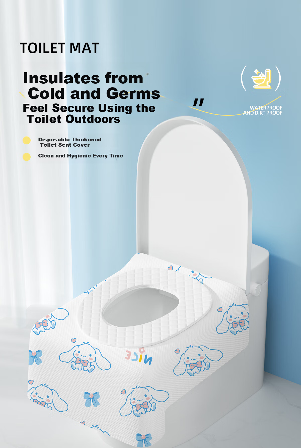 BADIGAO Disposable Full-Coverage Toilet Seat Cover Maternity Commode Pad Travel Hotel Portable Toilet Seat Paper 1