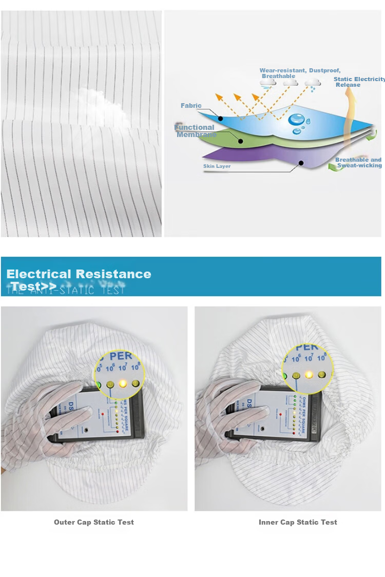 Houchuang Anti-Static Cap [Jingcang Delivery] Dust-Free Cleanroom Electronic Food Workshop Duckbill Work Cap Blue (Small Cap) 5 Pieces 2