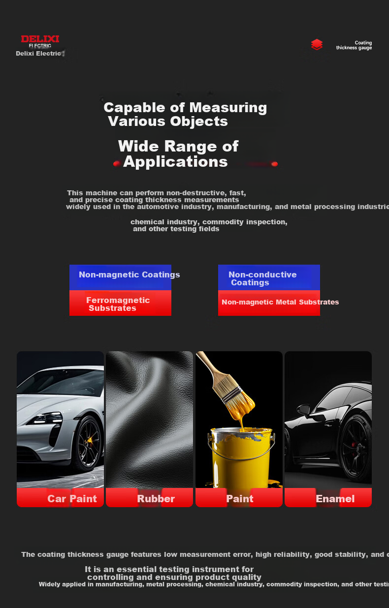 DELIXI ELECTRIC Ultrasonic Thickness Gauge Steel Pipe Wall Thickness Meter Metal Thickness Gauge Steel Plate High Precision Pipeline Boiler Thickness Measurement Instrument 5
