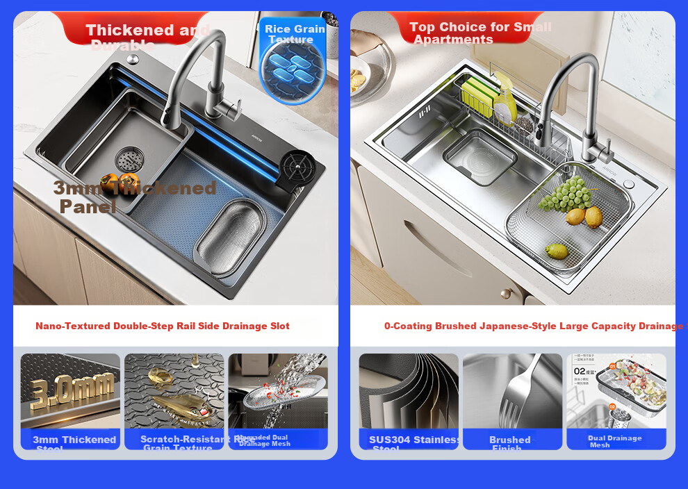 Arrow Treasure Basin 304 Stainless Steel Kitchen Sink Large Single Bowl Japanese Style Vegetable Washing Basin [15% Renewal Subsidy] 4