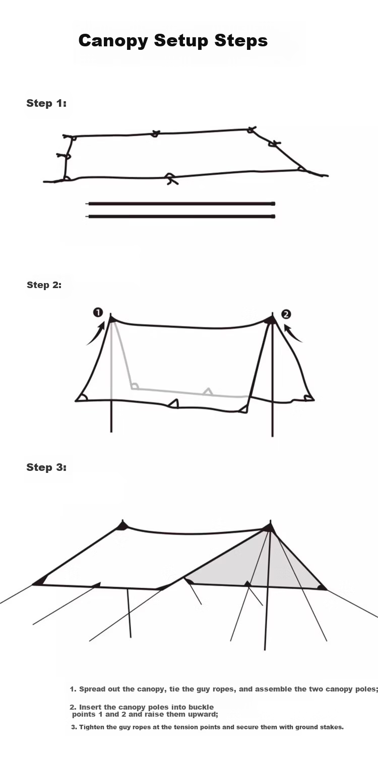 CAMEL "Peng" Black Coated Three-Pole Canopy Tent Large Outdoor Black Coated Sunshade Shelter 25
