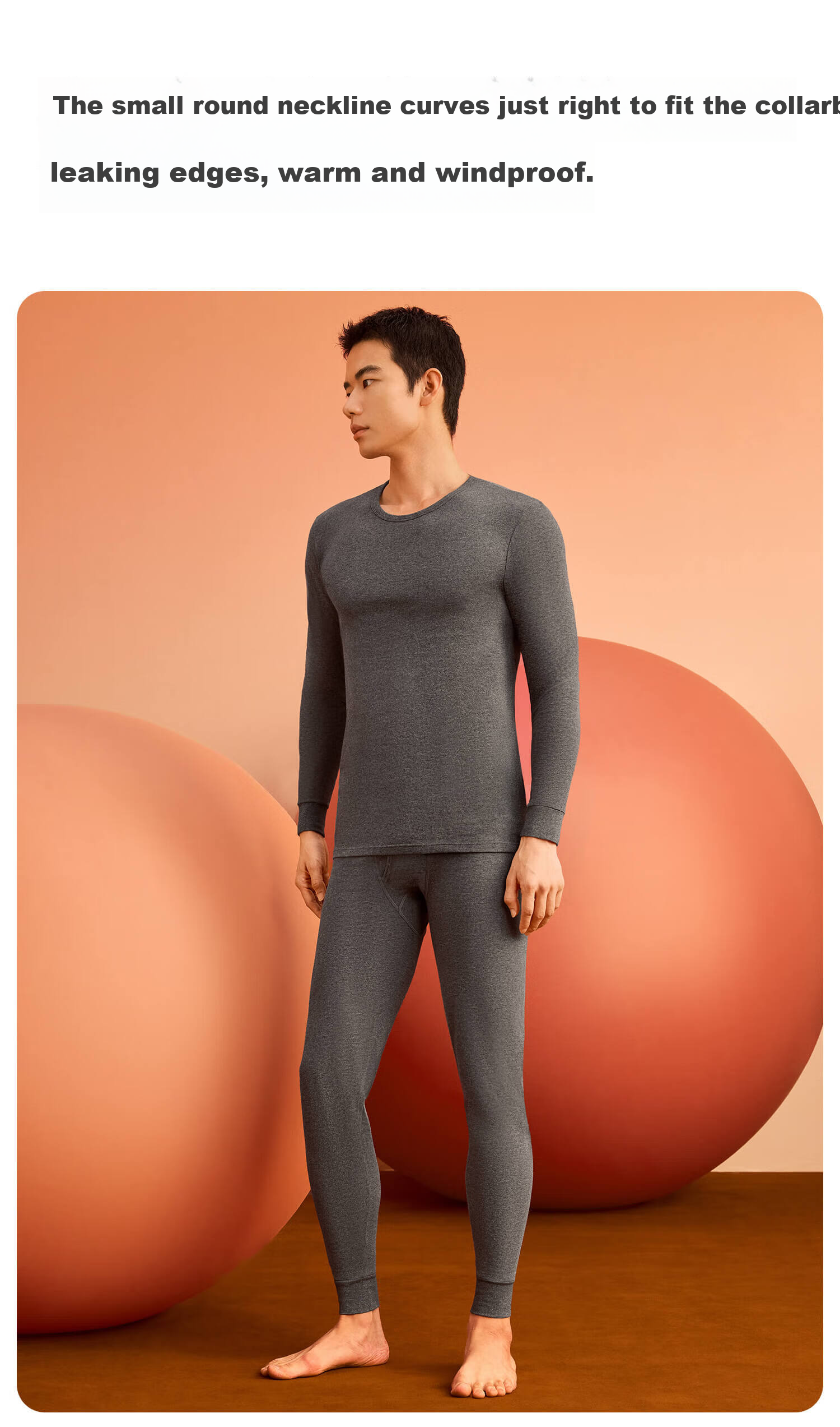 Urban Beauty [Class A Xinjiang Cotton] Men's 100% Pure Cotton Thermal Underwear Set, Antibacterial Autumn Shirt and Pants 14