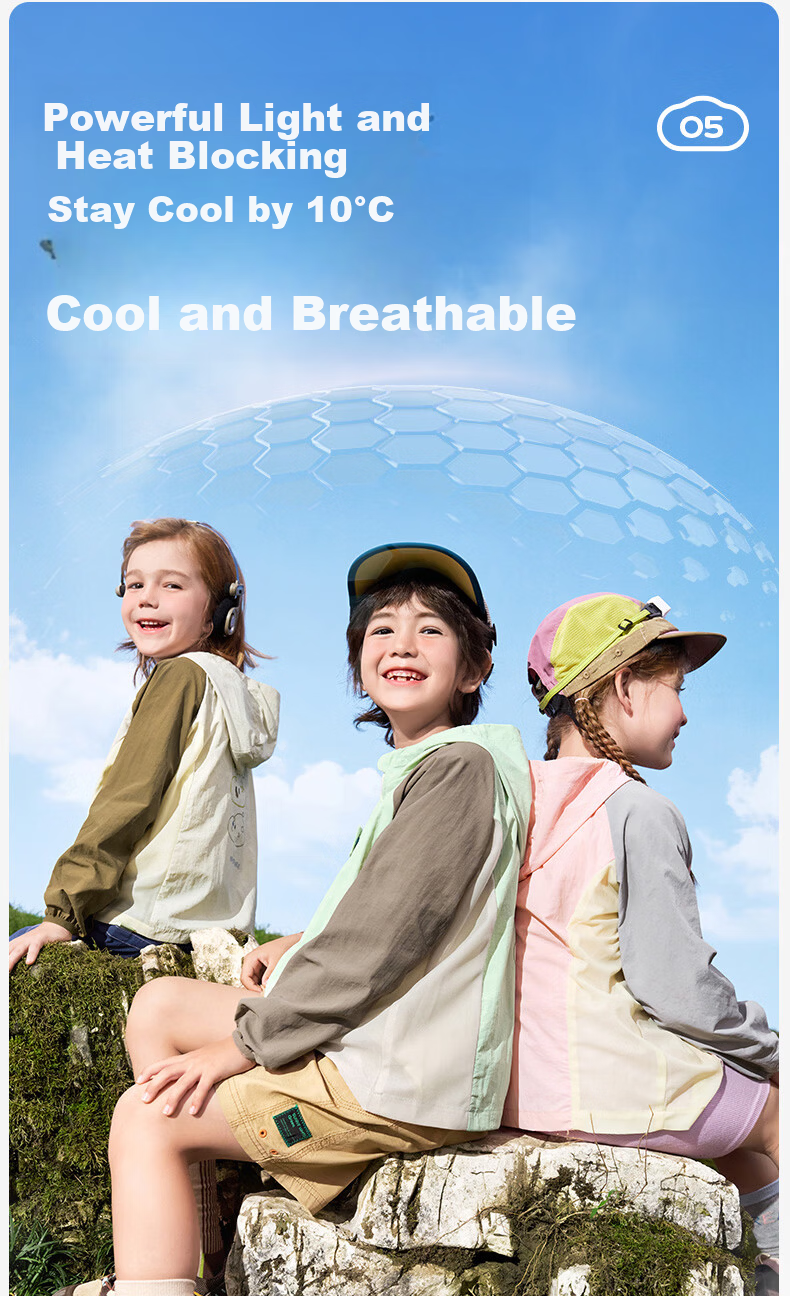 Kocotree KK Tree Kids UV Protection Breathable Skin Jacket Boys Girls Spring Summer Lightweight Coat 17