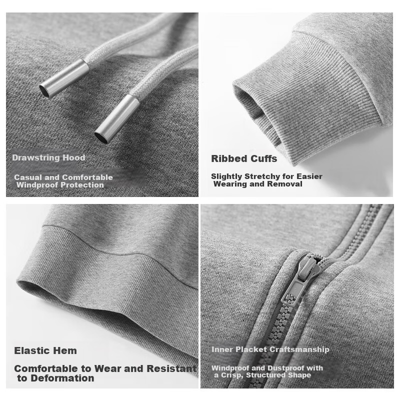 Baleno Men's Hooded Sweatshirt Autumn Youth Sports Casual Zip-up Long Sleeve Loose Trendy Jacket