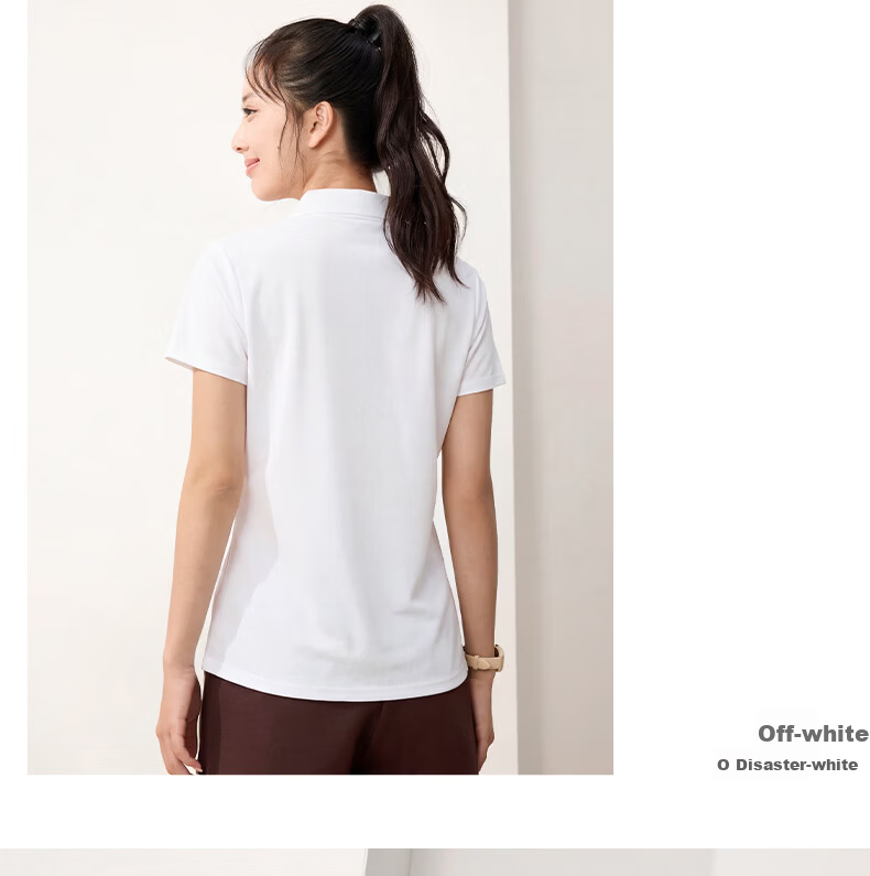 361° Women's Spring Summer Sports Polo Shirt Quick-Dry Fitness Casual Running Short Sleeve Top 662624111H-3 12