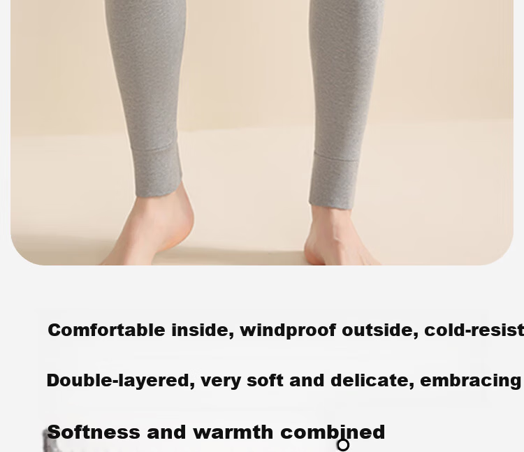 LangSha Men's Cotton Antibacterial Comfortable Breathable Soft Thin Thermal Underwear Pants Winter Couple Warm Pants 9