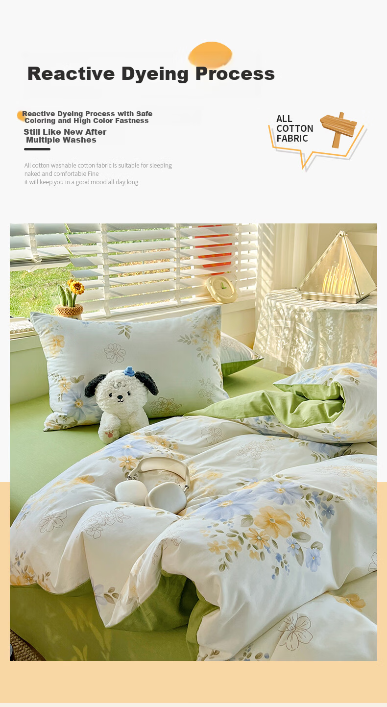 Grace Class A 100% Pure Cotton Duvet Cover, Single Piece, 7A Antibacterial All-Cotton Student Quilt Cover, Double Bed Comforter, Qinghe, 200*230cm 13