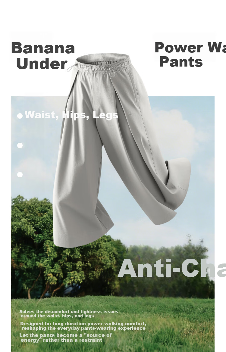 Beneunder Water-Repellent Wide-Leg Casual Pants for Women, Draped Loose Fit Sun-Protective Breathable Sports Trousers WR881 1