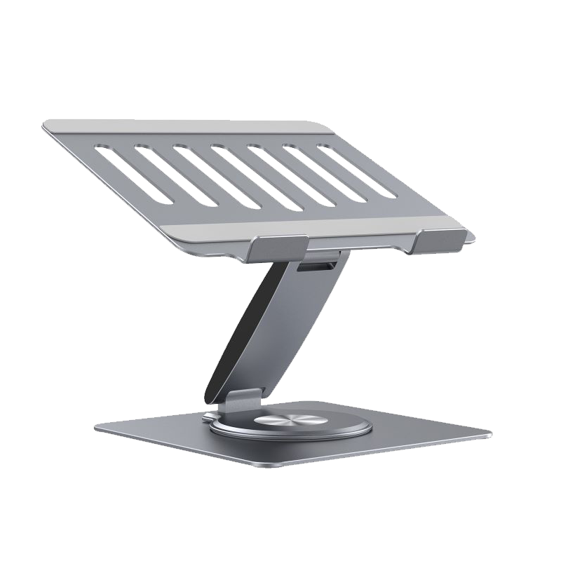 Hanzichen Notebook Stand with 8-Port Type-C Docking Station, Type-C 3.0 USB 3.0 Data Transfer, Foldable Adjustable 360-Degree Rotatable Full Aluminum Alloy Vertical Stand