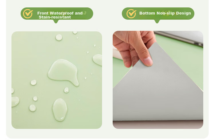 JD Jingzao Desk Mat Computer Desk Pad Desktop Protector Office Desk Mat Student Writing Pad Green Gray 60x120cm 16