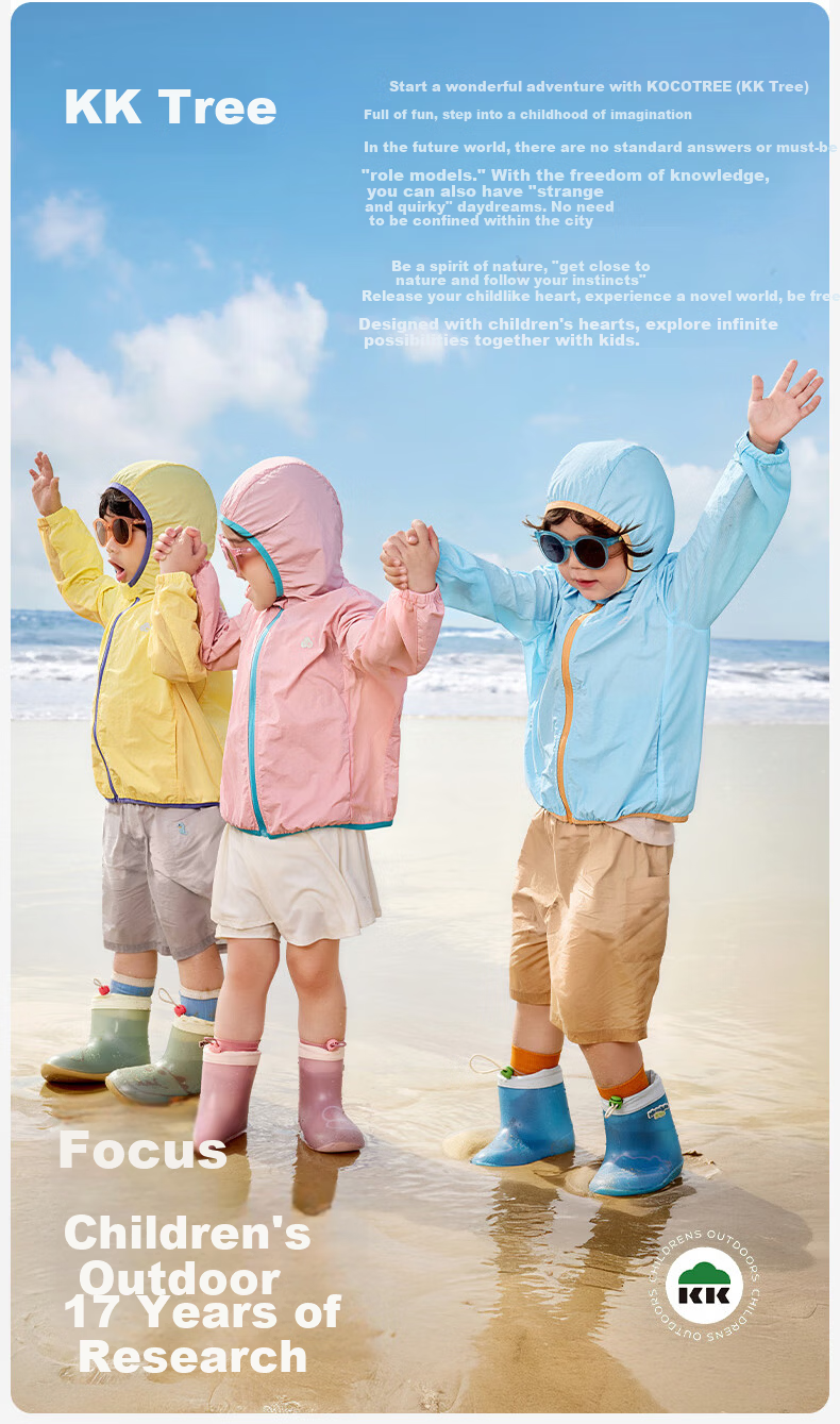 Kocotree KK Tree Kids UV Protection Jacket Unisex Breathable Cooling Lightweight Spring Bright Color 25