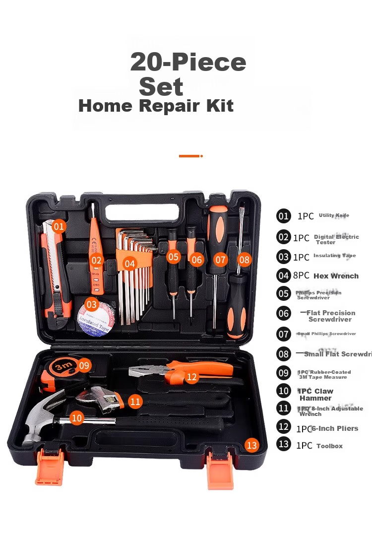No.1 Factory 100-Piece Hardware Household Toolbox Set Full Home Manual Multifunctional Repair Tool Kit 6