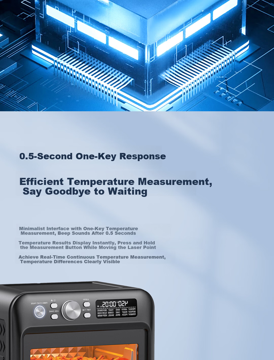Deli Home Series Infrared Thermometer Temperature Gun Oil Temperature Gun Handheld Water and Oil Temperature Meter 7
