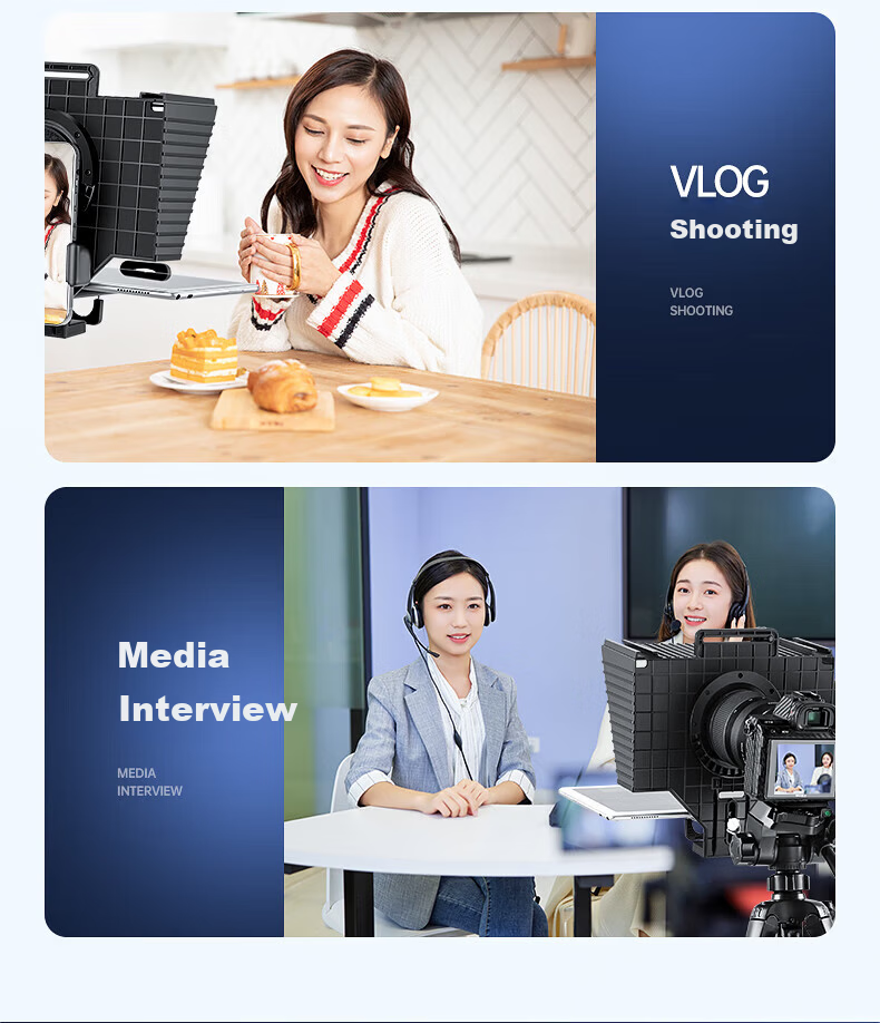 JIMANTU Live Teleprompter Large Screen Universal Portable Prompting Board for Mobile Phones, Tablets, DSLR, Mirrorless Cameras, Hosting, Broadcasting, Interviewing, Speech, Short Video Recording 10