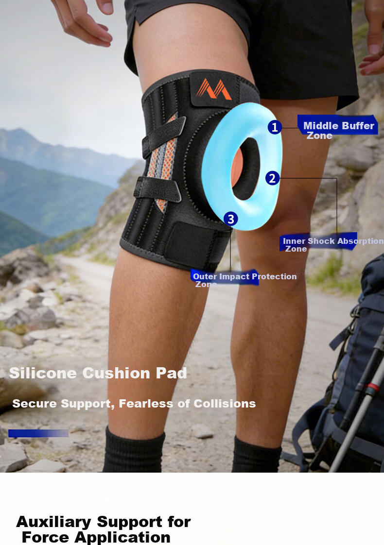 Bamier Knee Brace Sports Mountaineering Running Basketball Professional Protective Knee Support Men Medical Use for Meniscus Ligament Patella Injury 6