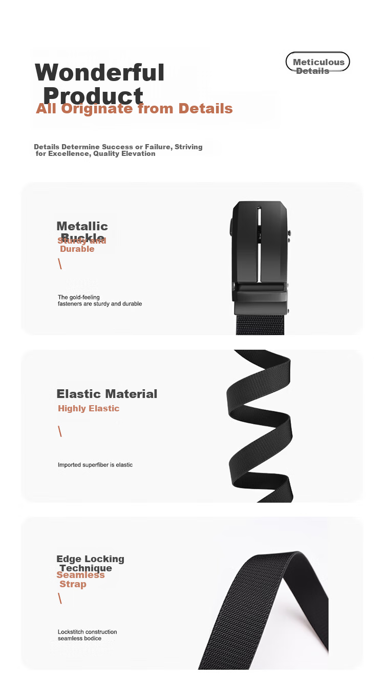Biyoumei Men's Belt Hollow T-Shaped Buckle Automatic Elastic Belt Business Casual Birthday Gift Leather Belt 6