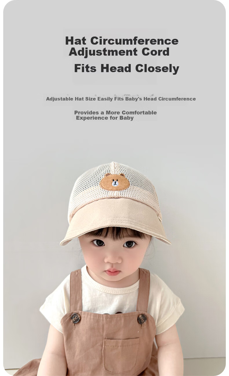 Aibao Baby Hat Spring and Autumn Cartoon Baseball Cap for Kids Outdoor Sunshade Blue Bear T150 29