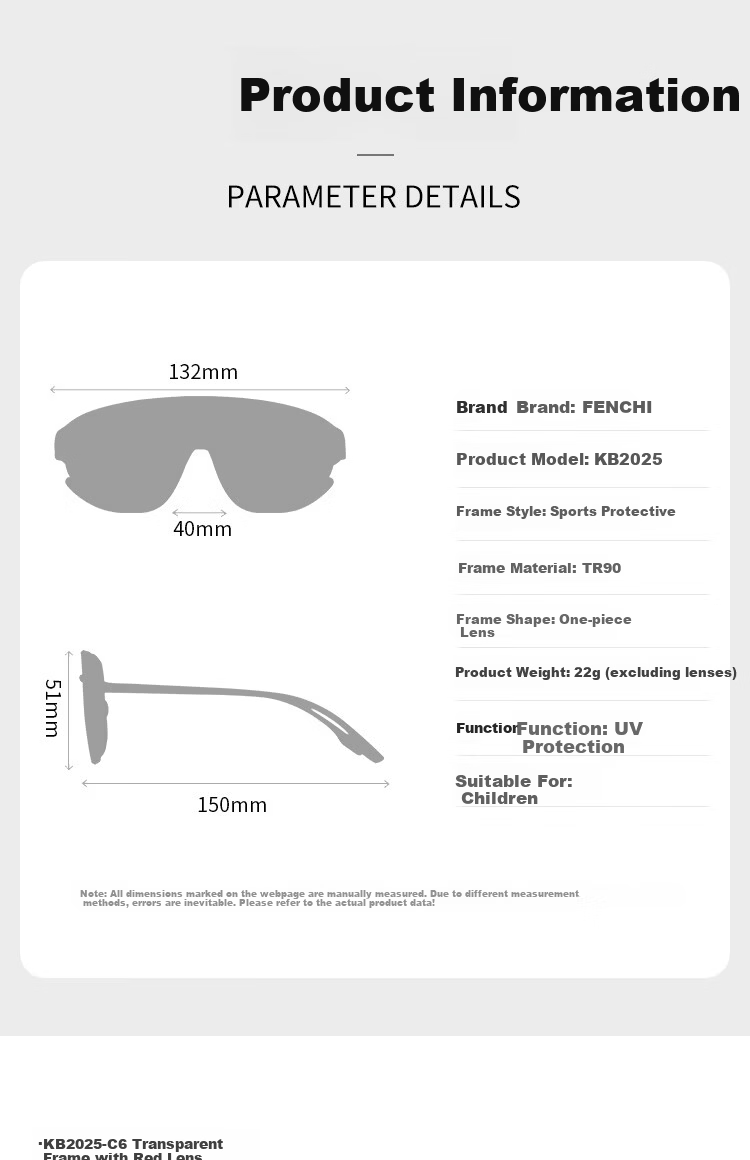 FENCHI Kids Cycling Glasses Windproof UV Protection Running Speed Skating Outdoor Sports Professional Bicycle Goggles Back to School 23
