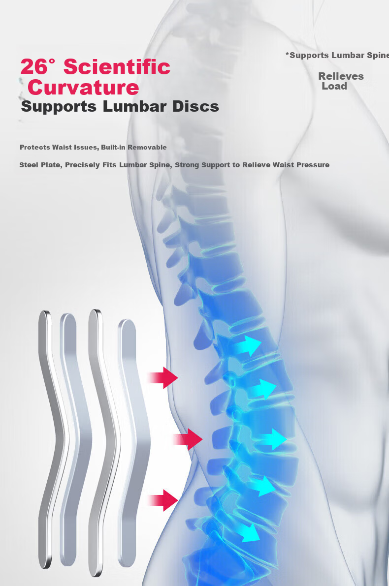 LI-NING Lumbar Support Belt for Disc Herniation and Strain with Steel Plate, Unisex Sports Fitness Waist Brace for Prolonged Sitting 11