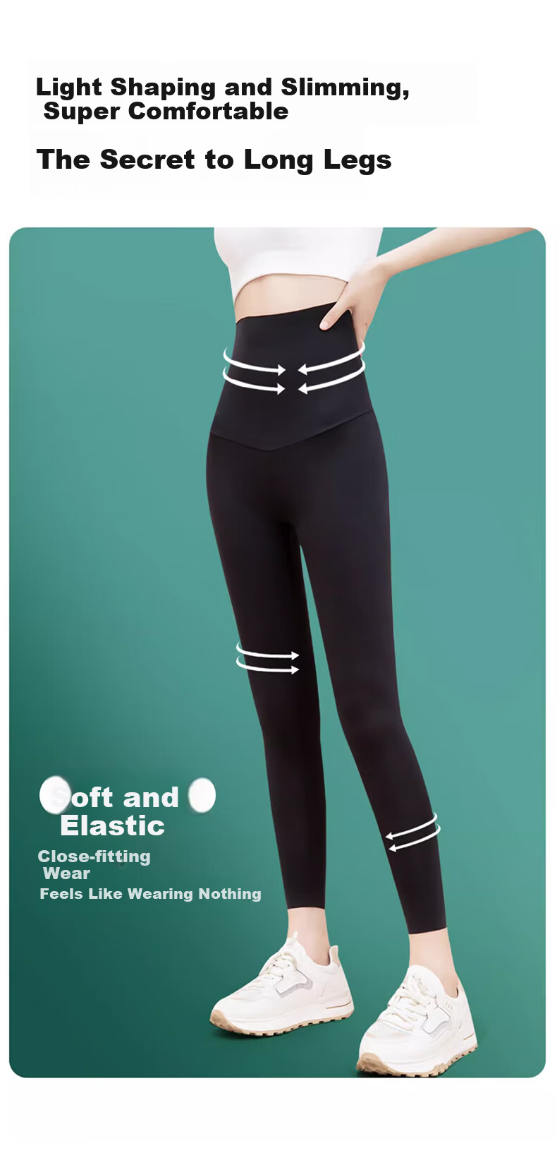 LangSha Women's Shark Skin Ultra-Thin Cooling Ice Silk Spring Summer Plus Size Yoga Sports Leggings Nine-Point Tight Pants 5