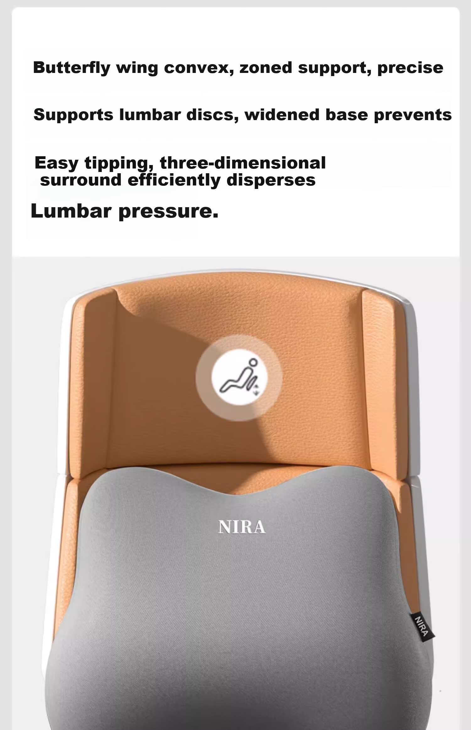 Nila Lumbar Support Office Cushion Seat Pad Workstation Long Sitting Waist Pillow Backrest Cushion Lumbar Support Pad Waist Protector 19