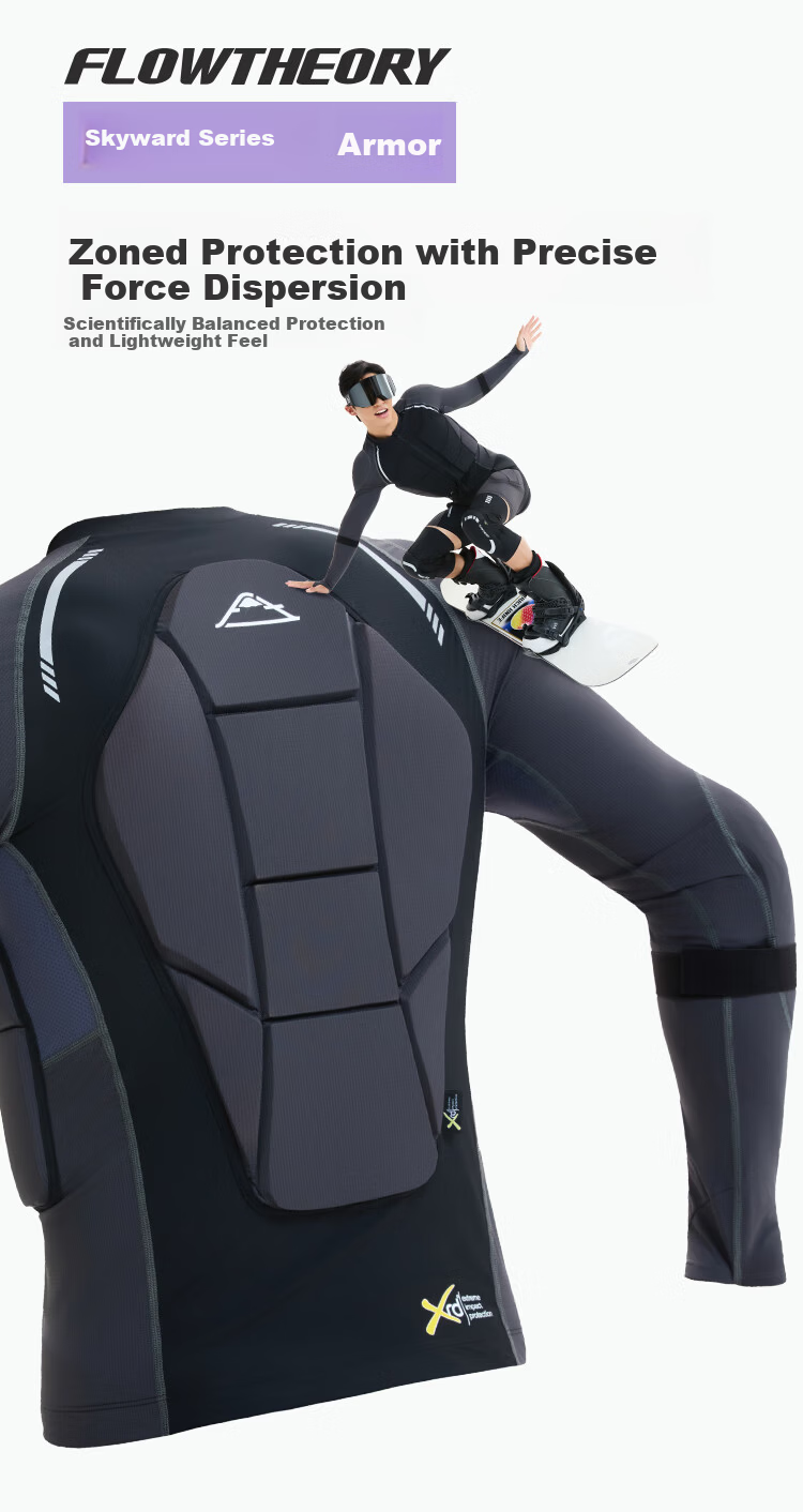 Flow Theory Ski Protective Gear XRD® Ski Armor Sports Protective Gear Ski Equipment Men's Shadow Black M Qikong Series 5