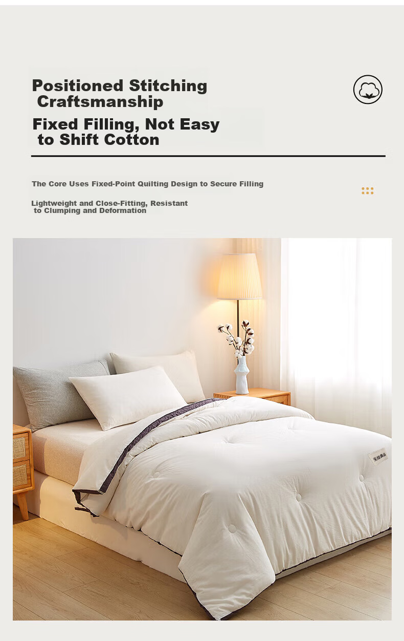 MUJI A-Grade 100% Xinjiang Cotton Quilt Single Student Dormitory Winter Thickened Cotton Quilt Core 6 Jin 150*200cm 10