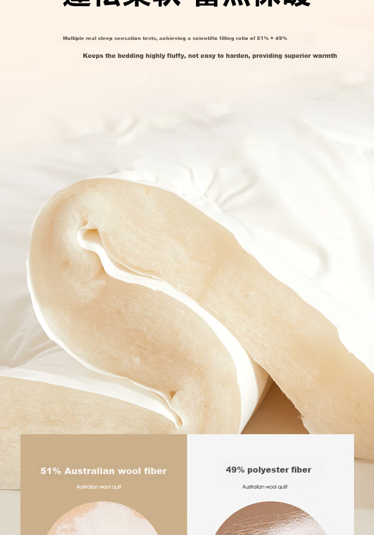 Yuan Life Four Seasons Thickened Quilt 51% Australian Wool Filling Warm Quilt 8 Jin 200*230cm 7