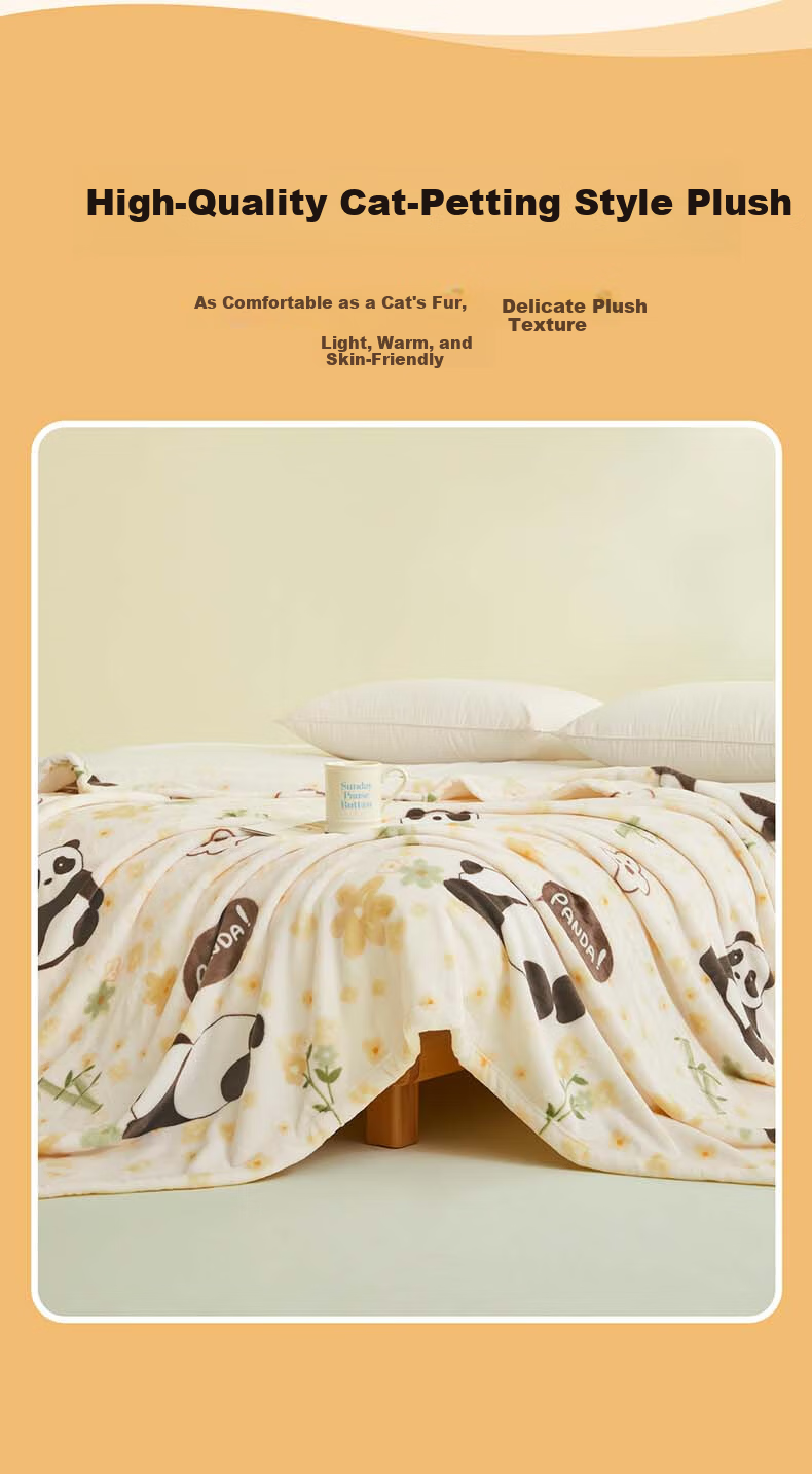 BEYOND Home Textile Flannel Coral Fleece Blanket Thin Throw Blanket Air Conditioning Blanket Small Bear (Yellow) 150*200cm 7