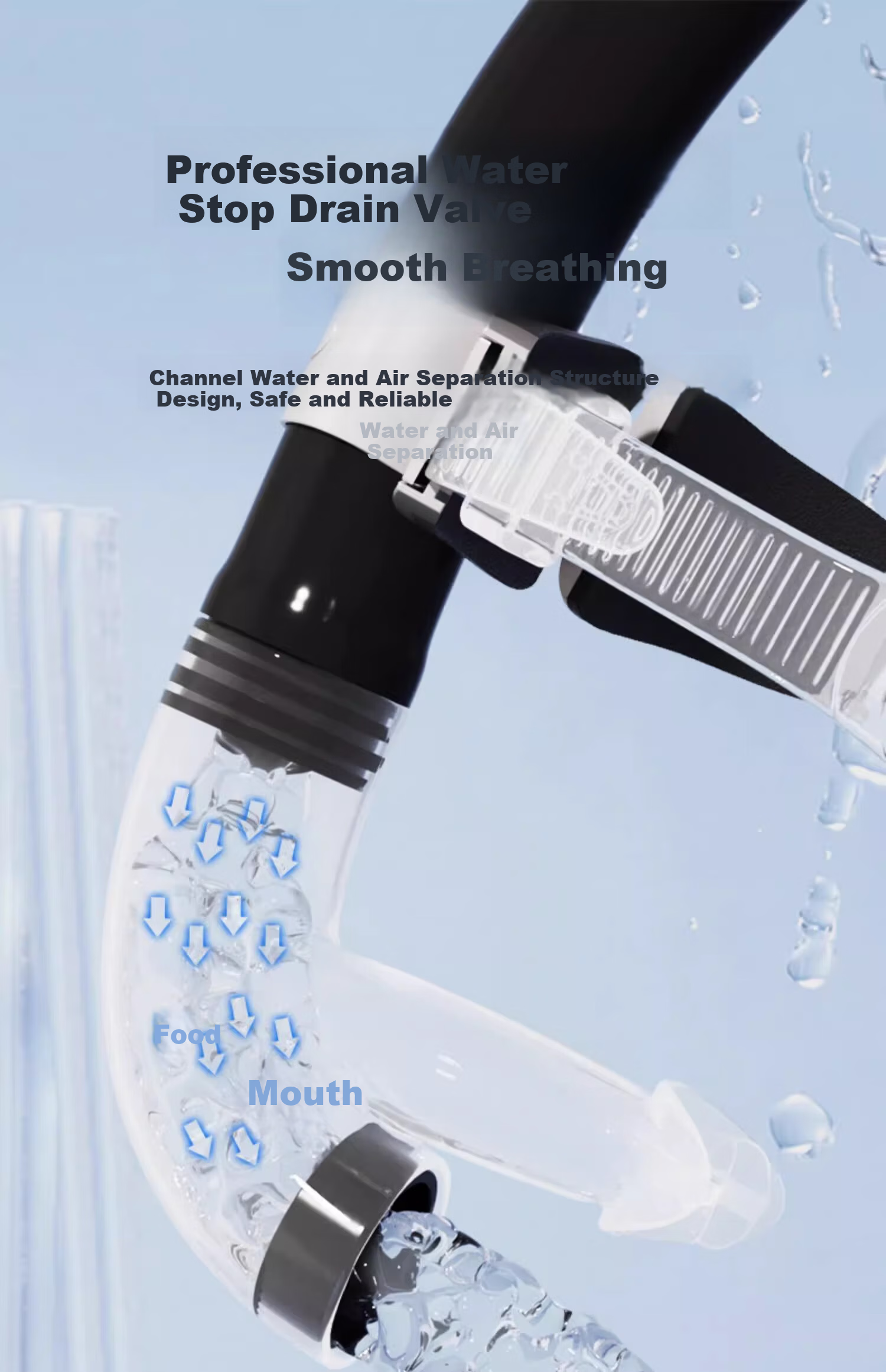 Li-Ning Professional Swimming Snorkel for Training, Adult and Kids Underwater Freestyle Breathing Tube 7