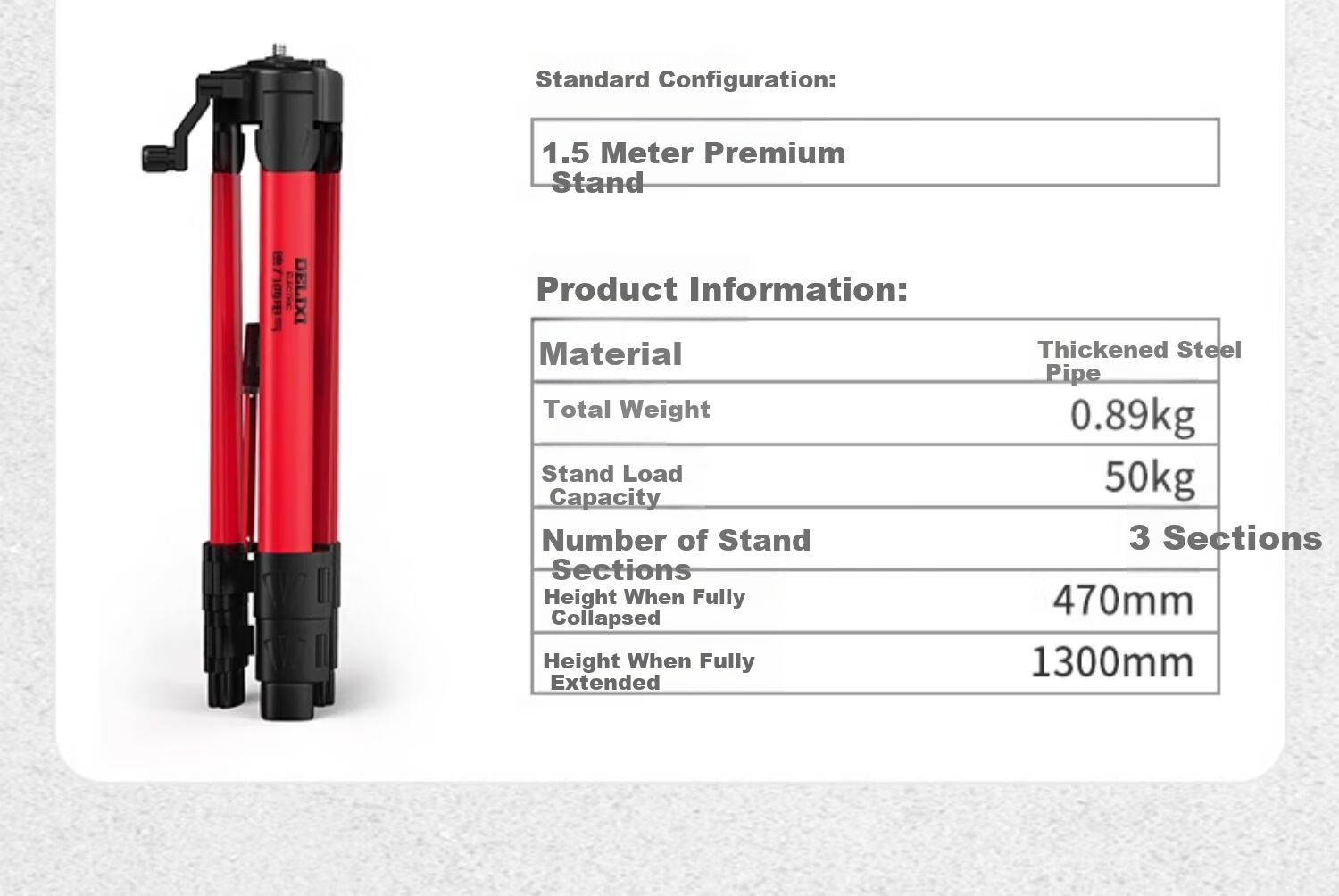 DELIXI ELECTRIC Infrared Level Bracket Universal Tripod Telescopic Adjustable Support Laser Tripod 7