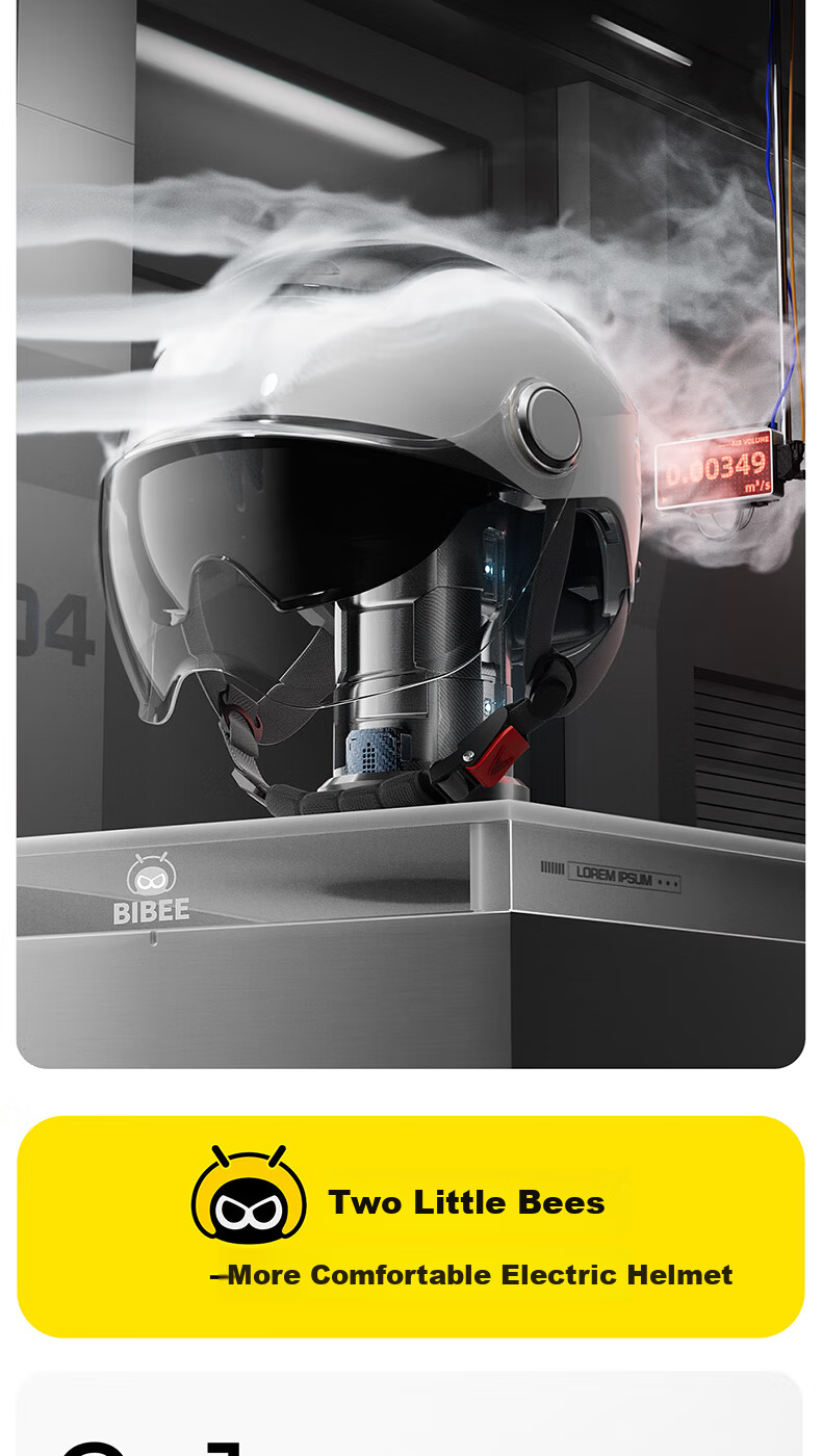 TWOBEE 3C Certified Electric Motorcycle Helmet, Four-Season Universal Half Helmet, Sun Protection and Anti-Fog Dual Visor, Zero-Pressure Sunroof, Unisex Electric Scooter Helmet TK47 51