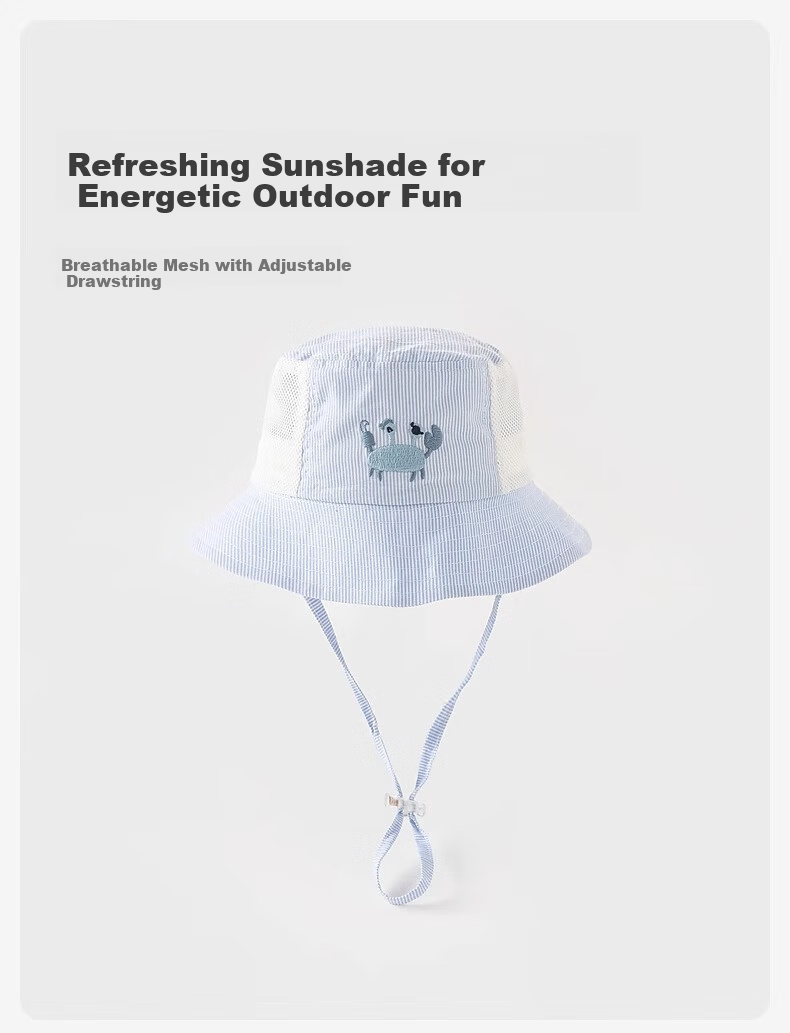 David Bella Kids Breathable Boys Striped Bucket Sun Hat Fisherman Cap 1