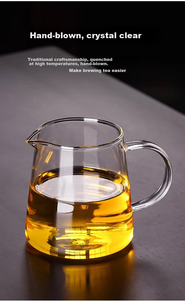 Glass Fair Cup with Tea Strainer Filter Gongdao Cup Tea Set Accessory Kung Fu Tea Cup 9
