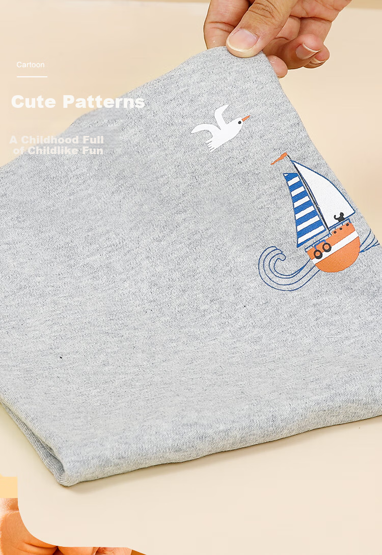 Hodohome Kids Pure Cotton Printed Class A Autumn Clothes and Pants Boys Thin Warm Underwear Set Large Children Cotton Sweater 140 6